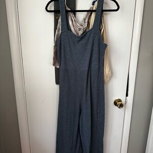 Ribbed Dark Blue Jumpsuit